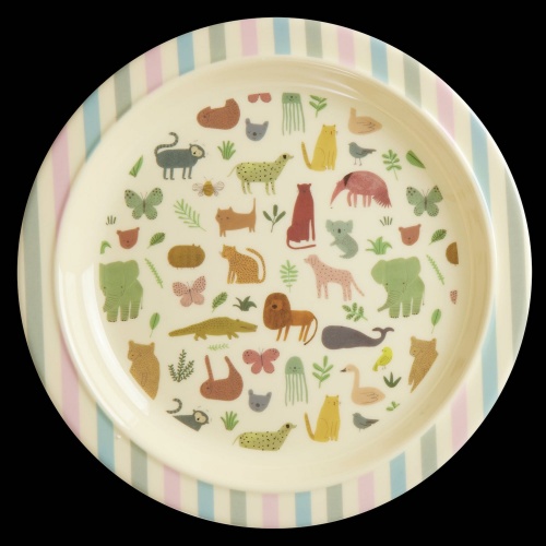 Sweet Jungle Animal Print Kids Melamine Plate Rice DK