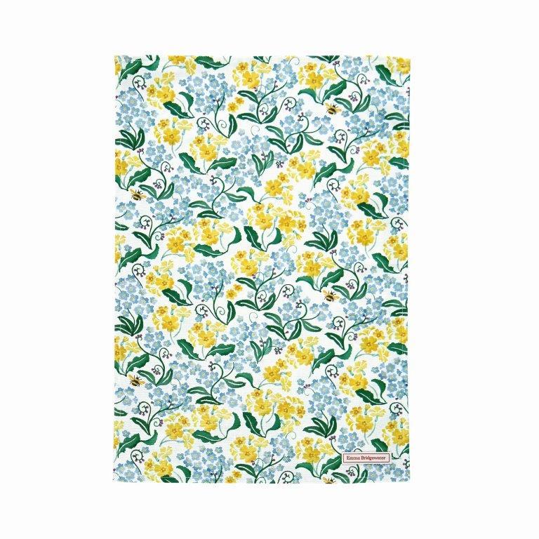 Forget Me Not & Yellow Primrose Print Tea Towel Emma Bridgewater