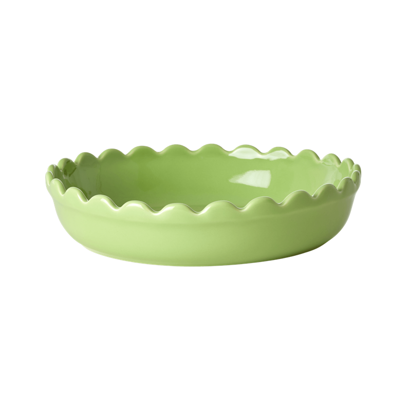 Small Stoneware Pie Dish in Green by Rice DK