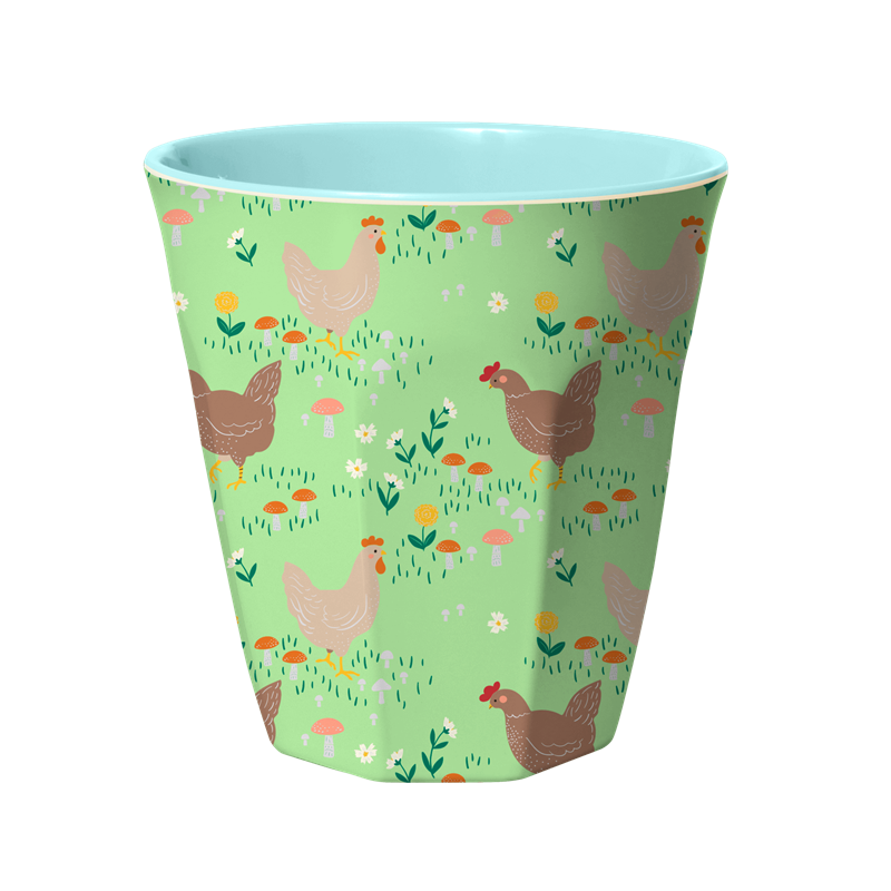 Green Hen Print Melamine Cup by Rice DK