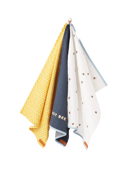 Bee Print Set of 3 Tea Towels By Joules