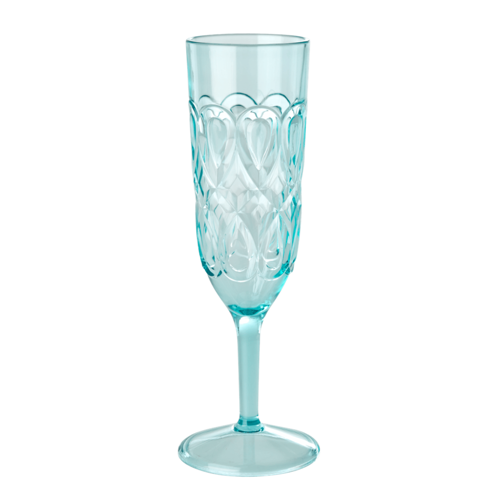 Mint Swirl Embossed Acrylic Champagne Glass Rice DK