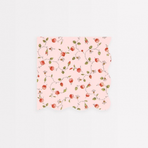 Pink Rosebud Print Small Paper Napkins By Meri Meri