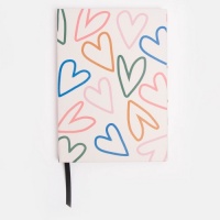 Outline Heart Print Hardback Notebook By Caroline Gardner