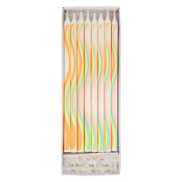 Rainbow Print Tall Birthday Candles By Meri Meri