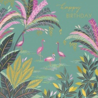 Pink Flamingo's Birthday Card By Sara Miller London