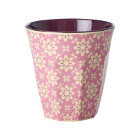 Pink Graphic Flower Print Melamine Cup By Rice DK