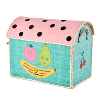 Medium Fruit Theme Raffia Toy Storage Basket Rice DK