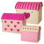 Medium Pink Heart Raffia Toy Storage Baskets Rice DK