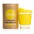 Joco reusable glass coffee cup lemon silicone sleeve