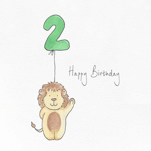 Happy 2nd Birthday Card by Feather and Hare - Vibrant Home