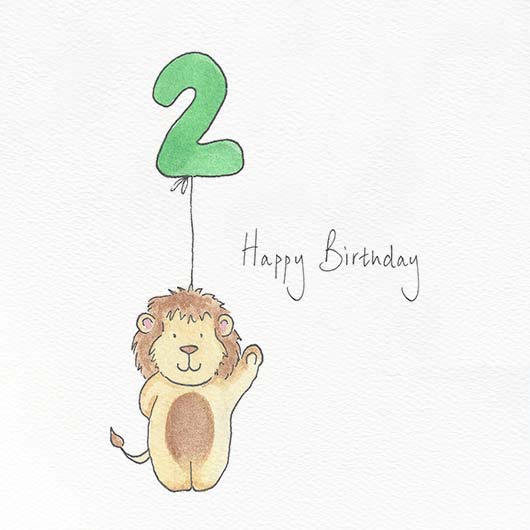 Happy 2nd Birthday Card by Feather and Hare