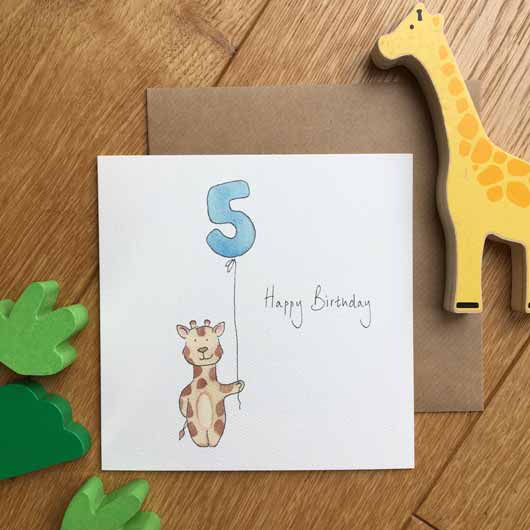 Happy 5th Birthday Card by Feather and Hare