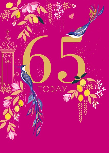 65th Birthday Card By Sara Miller London - Vibrant Home