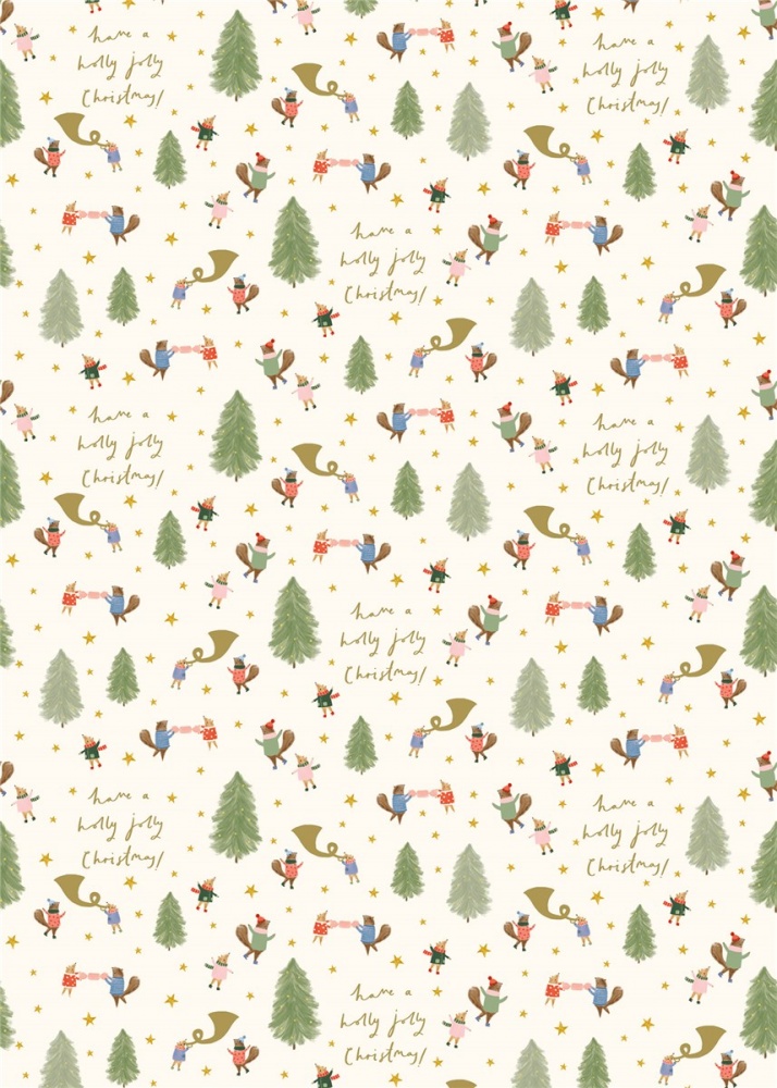 Cosy Christmas Print Wrapping Paper The Art File