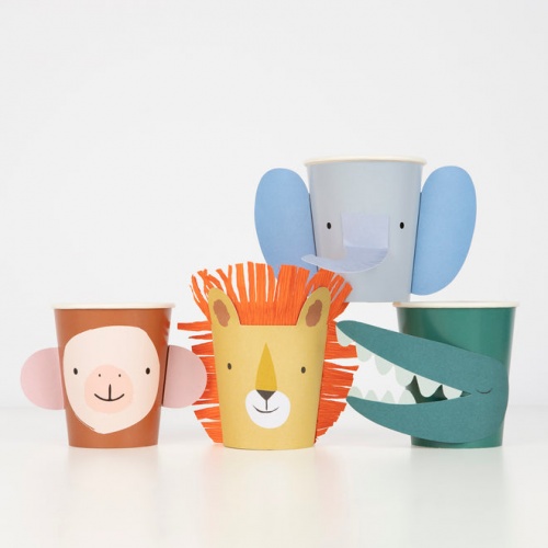 Animal Parade Set of 8 Paper Cups By Meri Meri
