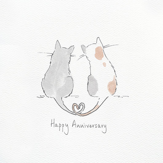 Happy Anniversary Cat Card By Feather and Hare