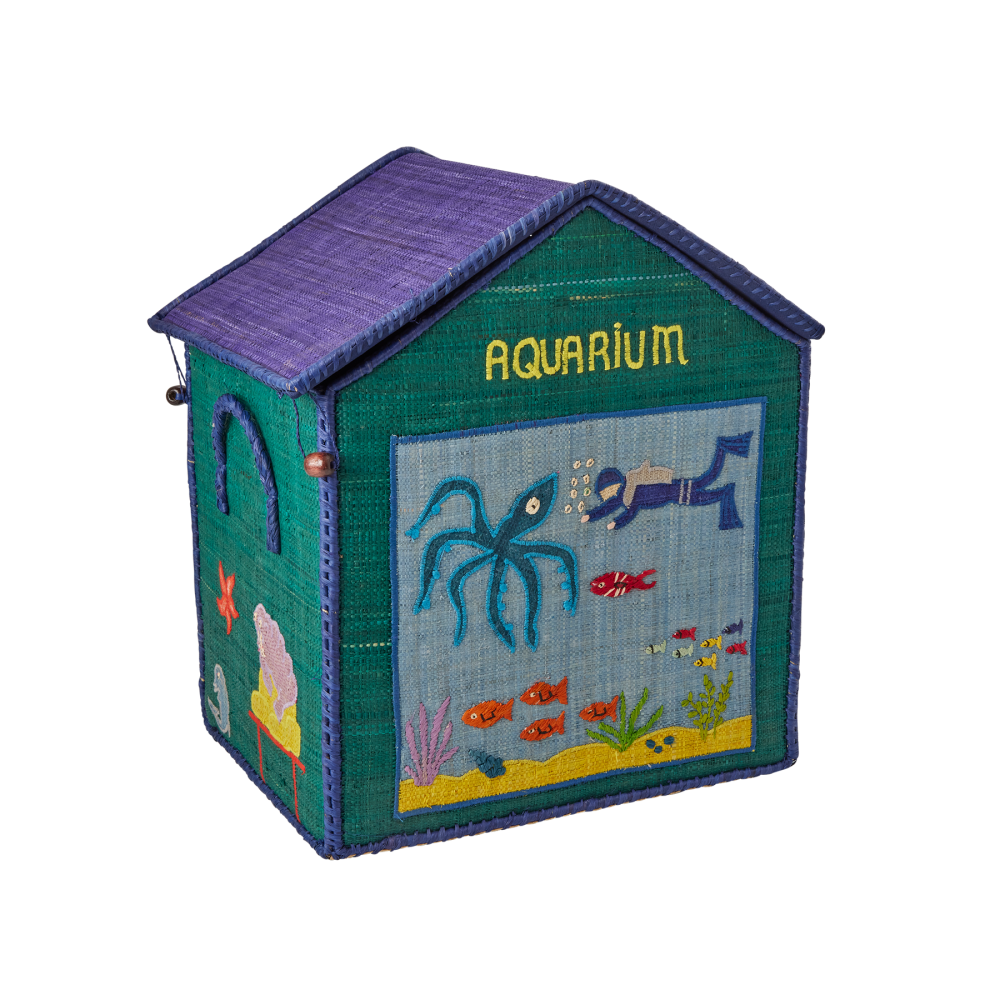 Aquarium Raffia Toy Storage Basket Rice DK