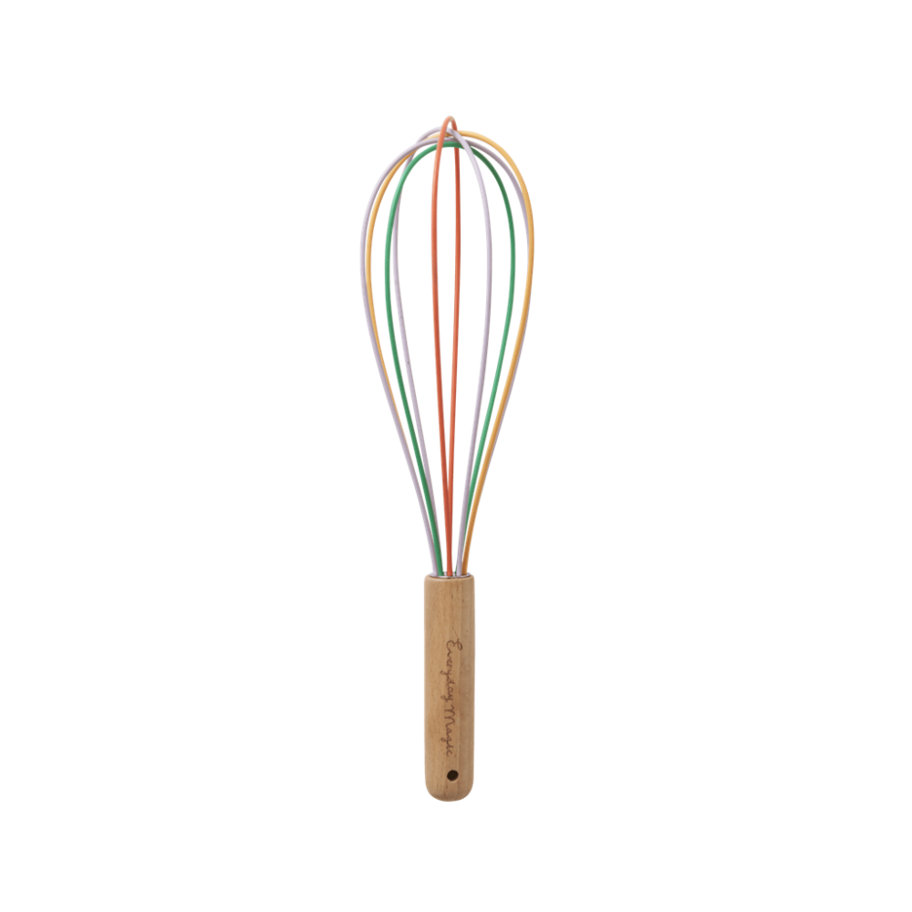 Large Whisk Wooden Handle Silicone Head Rice DK