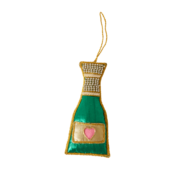 Champagne Shaped Beaded Hanging Ornament Rice DK