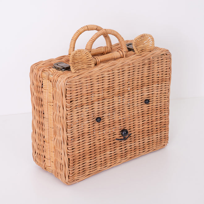 Bear Rattan Suitcase by Meri Meri