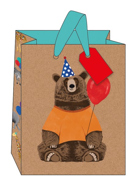 Birthday Bear Print Medium Gift Bag