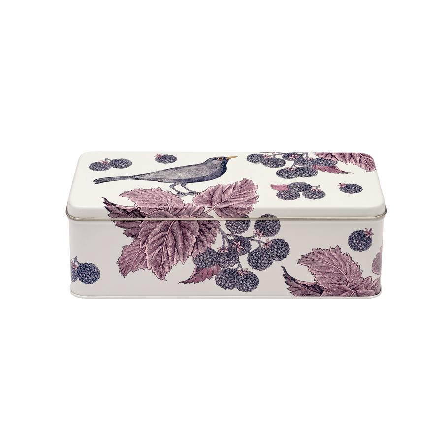 Blackbird Bramble Print Long Rectangular Tin Thornback Peel