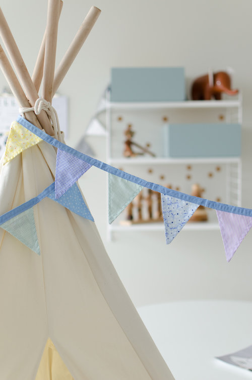 Blue Fabric Bunting By Oskar and Ellen