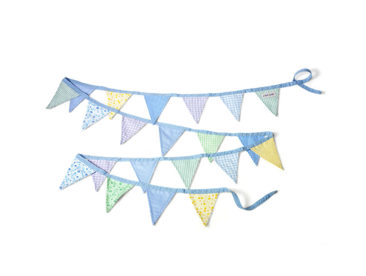 Blue Fabric Bunting By Oskar and Ellen