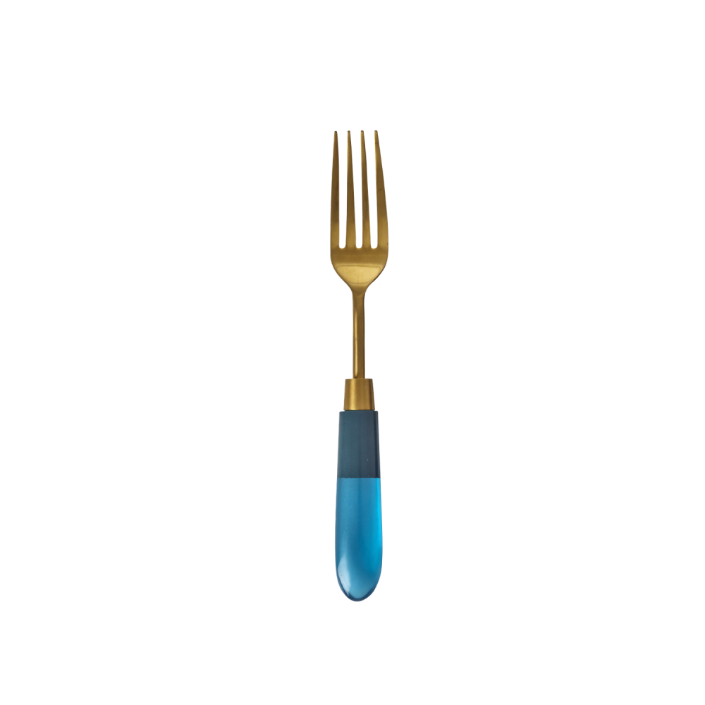 Blue Fork Brass Look Resin Handle By Rice