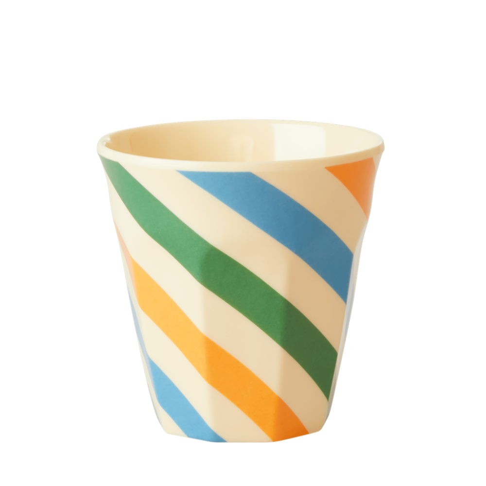Blue Stripe Print Small Melamine Cup By Rice DK