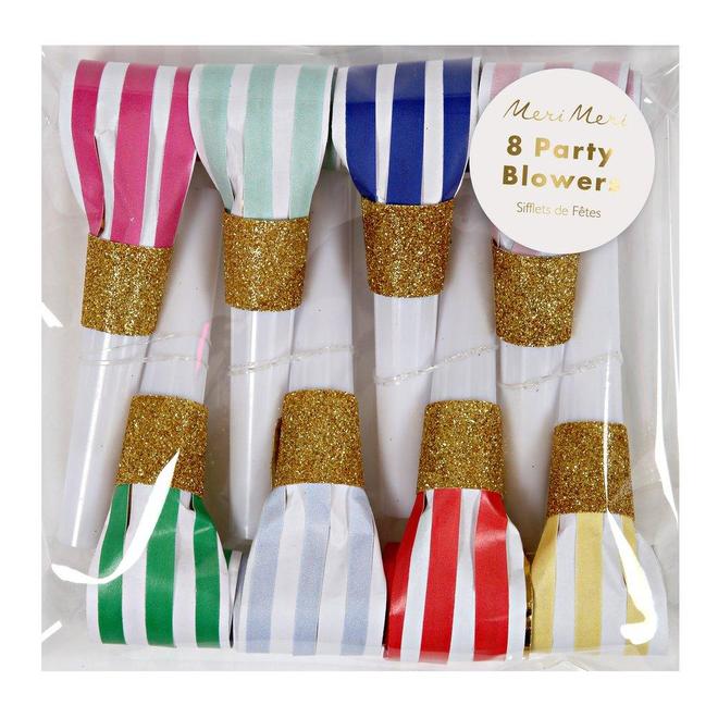 Bright Striped Party Blowers By Meri Meri