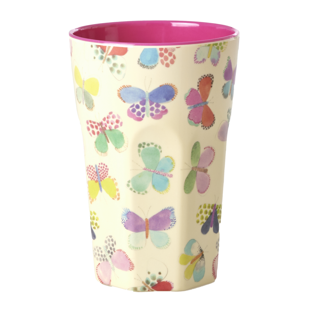 Butterfly Print Melamine Tall Cup By Rice DK