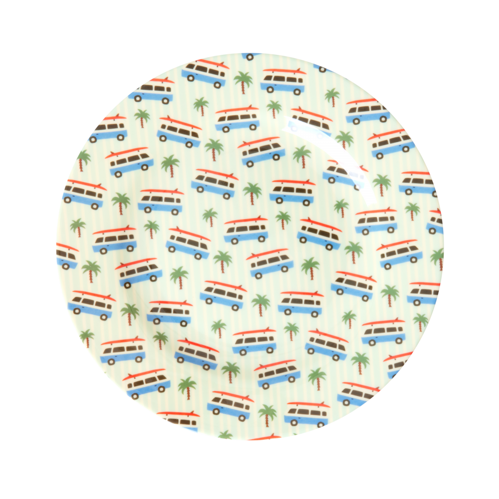 Camper Van Print Melamine Lunch Plate by Rice DK