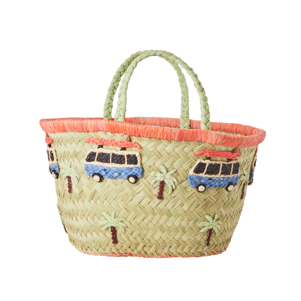 Camper Van Theme Small Raffia Storage Basket By Rice DK