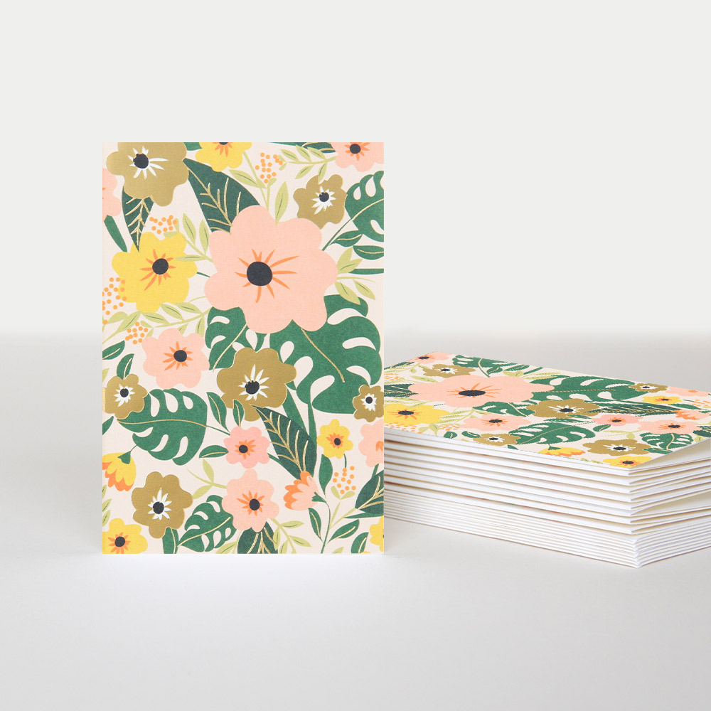 Tropical Flowers Note Cards Pack of 10 By Caroline Gardner