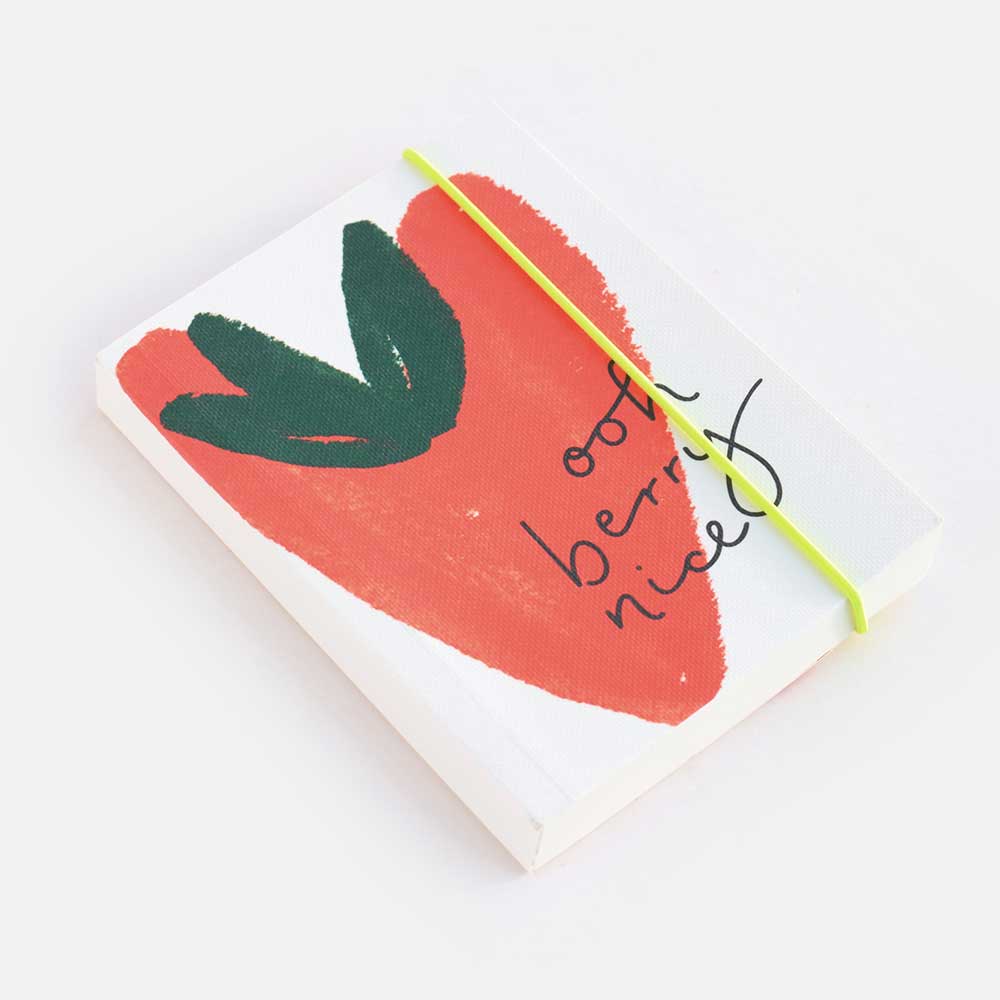 Strawberry Print Small Chunky Notebook By Caroline Gardner