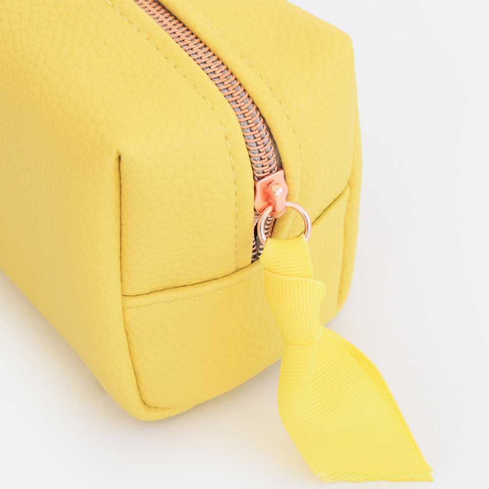 Yellow Mini Cube Cosmetic Bag Caroline Gardner