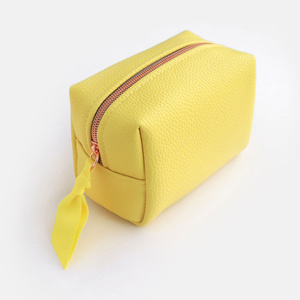 Caroline Gardner Yellow Mini Cube Cosmetic Bag MCB104