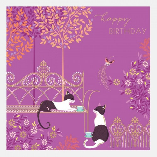 Calm Cats Birthday Card By Sara Miller London