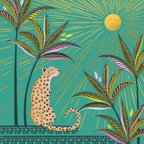 Cheetah and Sun Card By Sara Miller London