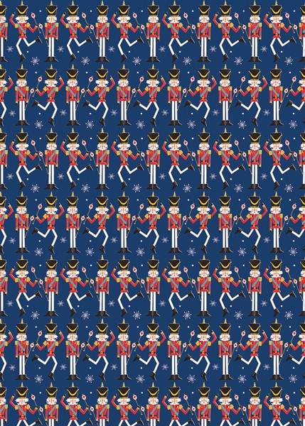 Nutcracker Soldiers Print Christmas Wrapping Paper