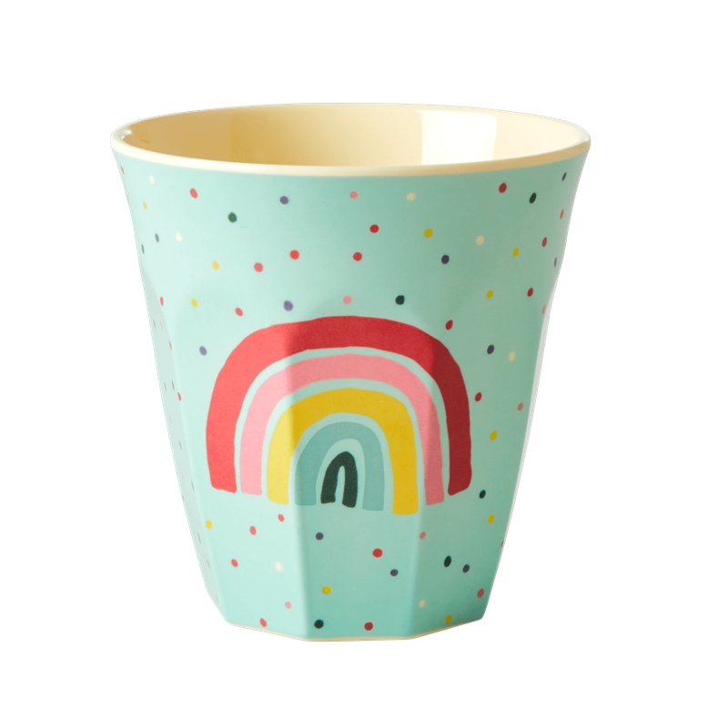 Colourful Dots & Rainbow Print Melamine Cup By Rice DK
