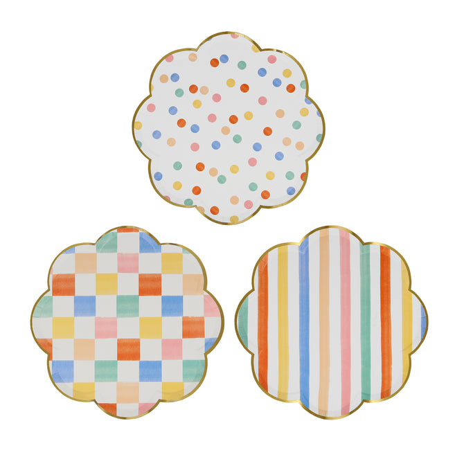 Colourful Pattern Print Paper Side Plates By Meri Meri
