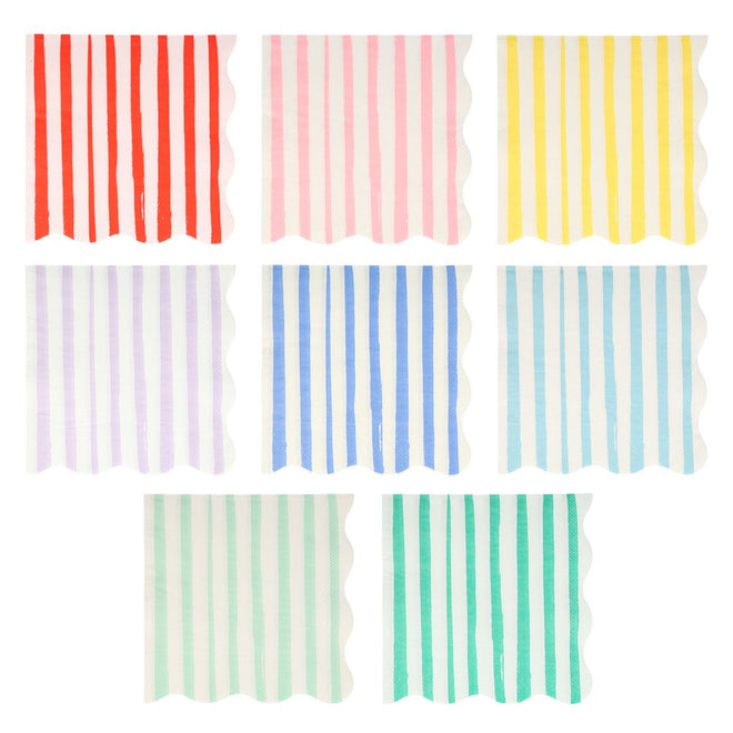 Striped Large Paper Napkins Set of 16 By Meri Meri
