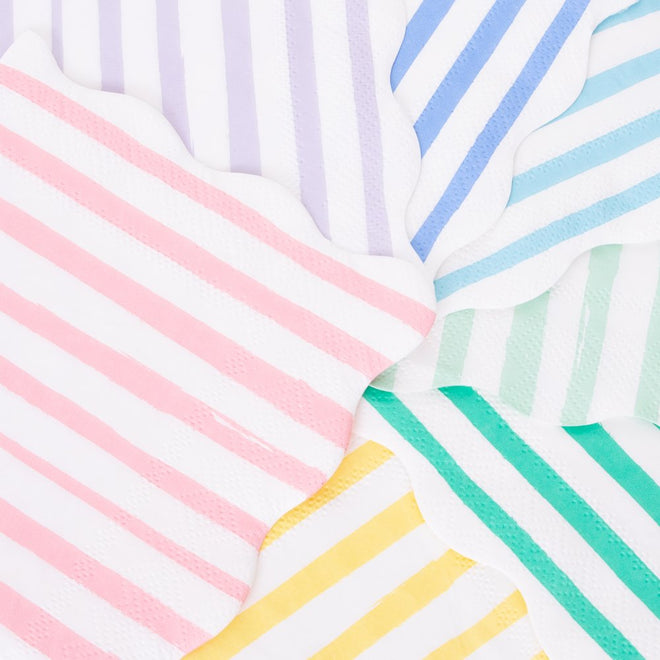 Striped Small Paper Napkins Set of 16 By Meri Meri