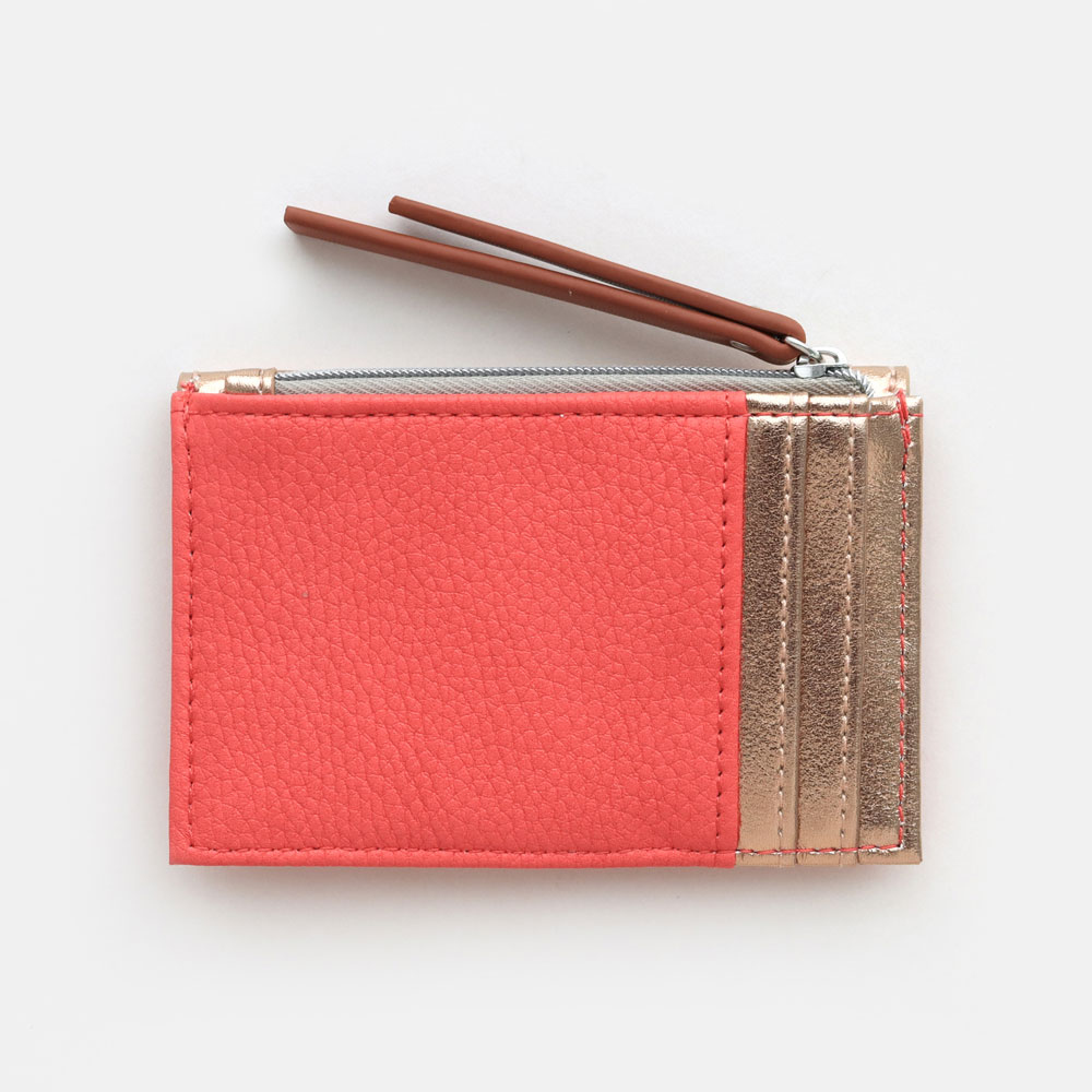Rose Gold and Coral Cardholder Coin Purse Caroline Gardner