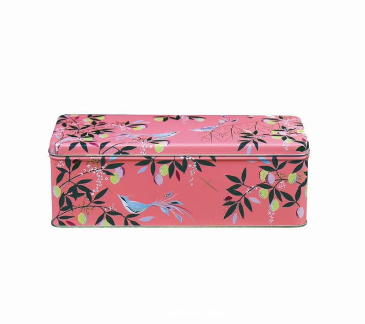 Orchard Print Long Rectangular Storage Tin By Sara Miller London