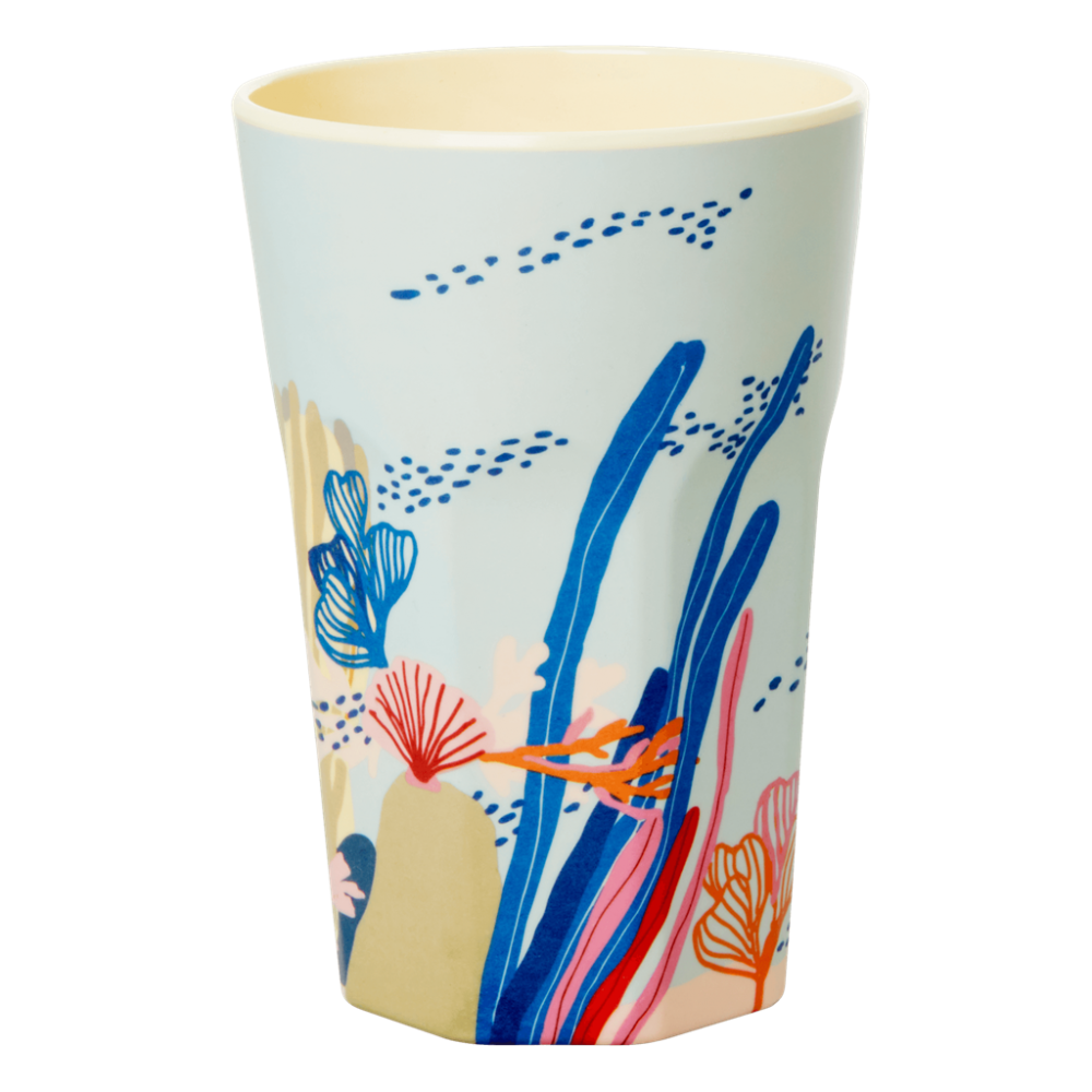 Coral Print Melamine Tall Cup By Rice DK