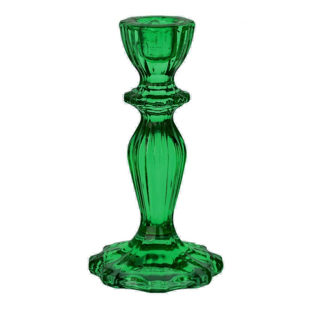 Dark Green Glass Candle Holder by Talking Tables